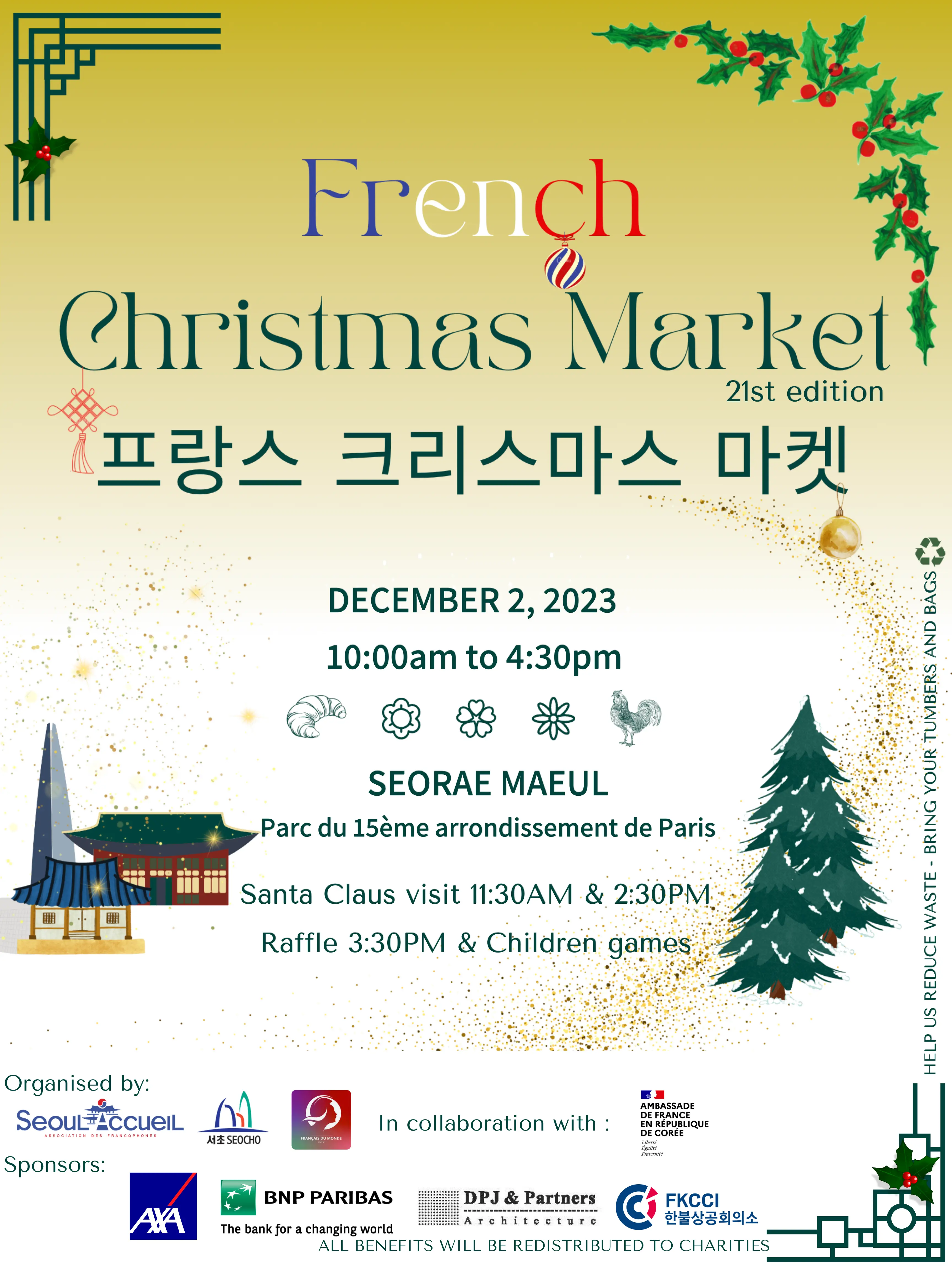 Marché de Noël Solidaire Français de Sorae – France en Corée – Culture